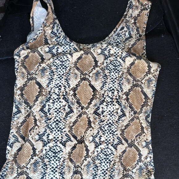 Tops - Faux Snakeskin Bodysuit